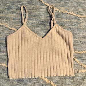 SHEIN Ribbed Beige Crop Top